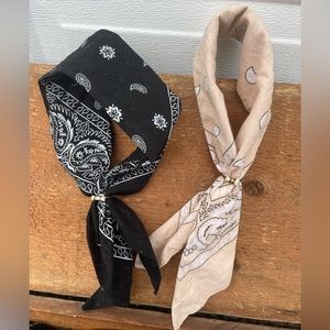 Bandana with brass bone tie